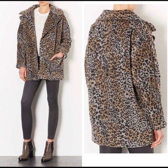 Topshop Jackets & Blazers - TOPSHOP Leopard Fur Coat